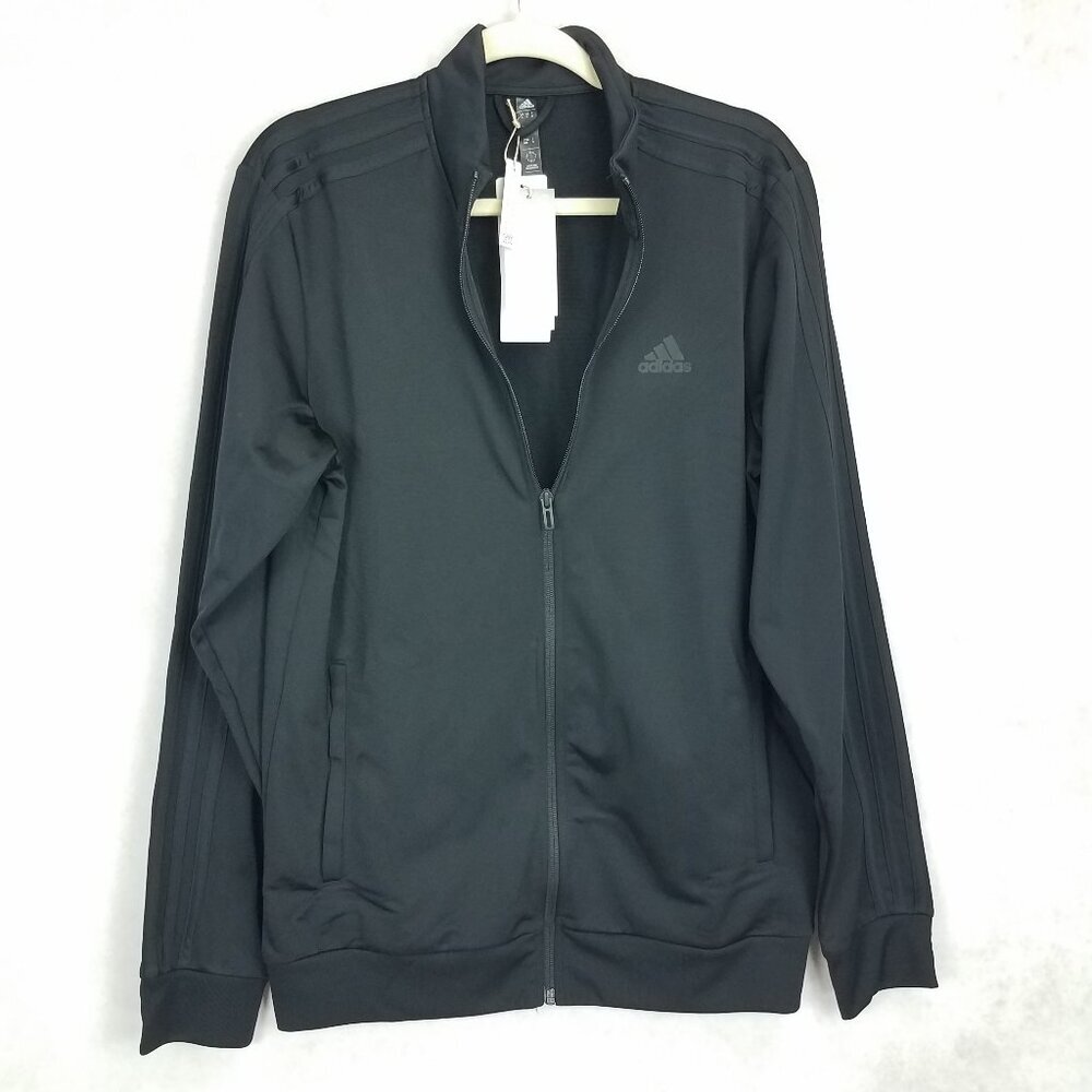 Adidas Zip up Jacket Mens M Athletic Regular Fit Black Sport Casual Streetwear